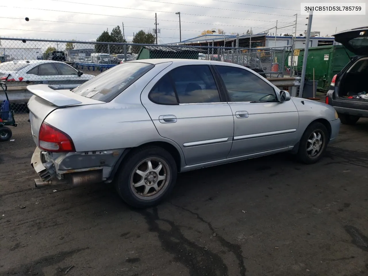 2003 Nissan Sentra Xe VIN: 3N1CB51D53L785759 Lot: 78610954