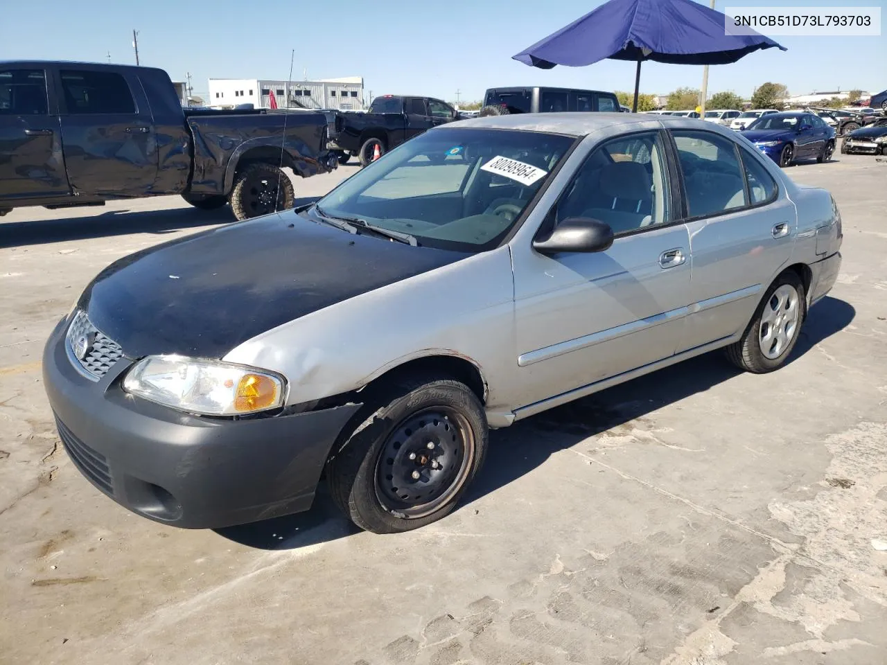 2003 Nissan Sentra Xe VIN: 3N1CB51D73L793703 Lot: 80098964