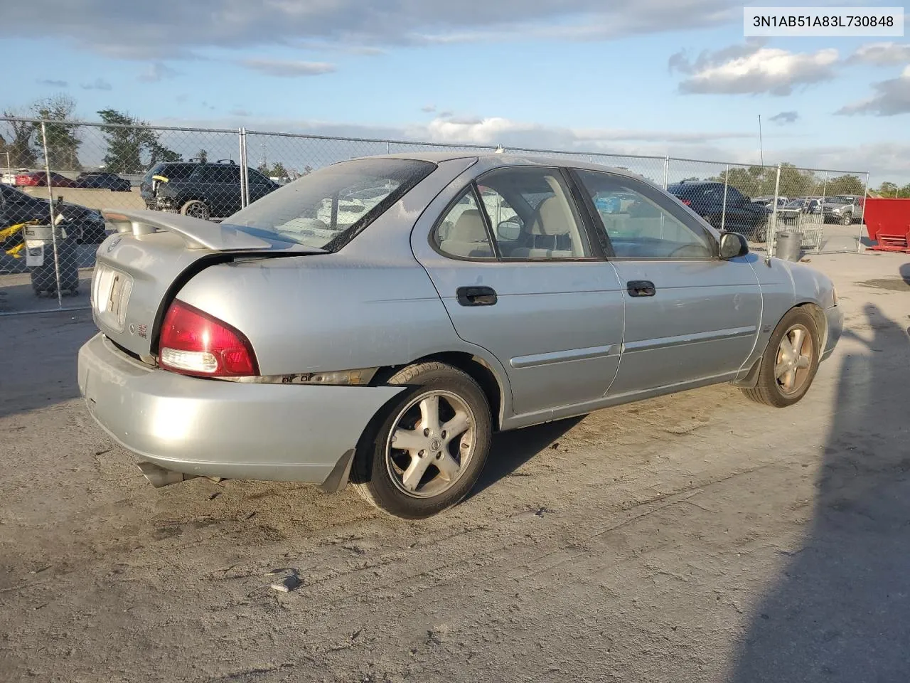 2003 Nissan Sentra Se-R Limited VIN: 3N1AB51A83L730848 Lot: 80310284