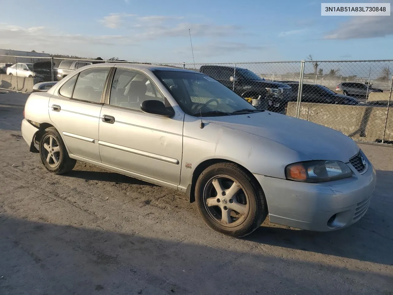 2003 Nissan Sentra Se-R Limited VIN: 3N1AB51A83L730848 Lot: 80310284