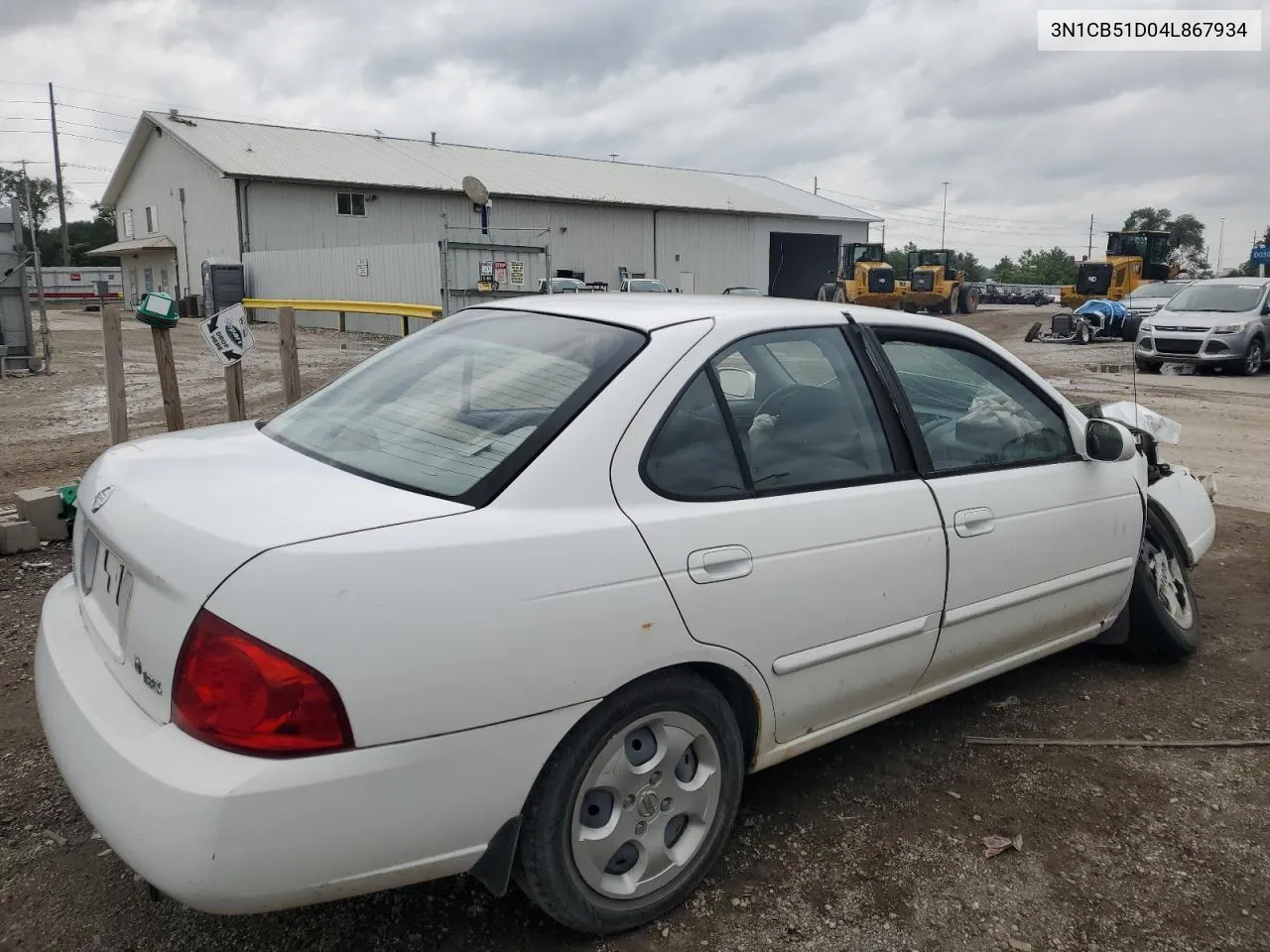 3N1CB51D04L867934 2004 Nissan Sentra 1.8