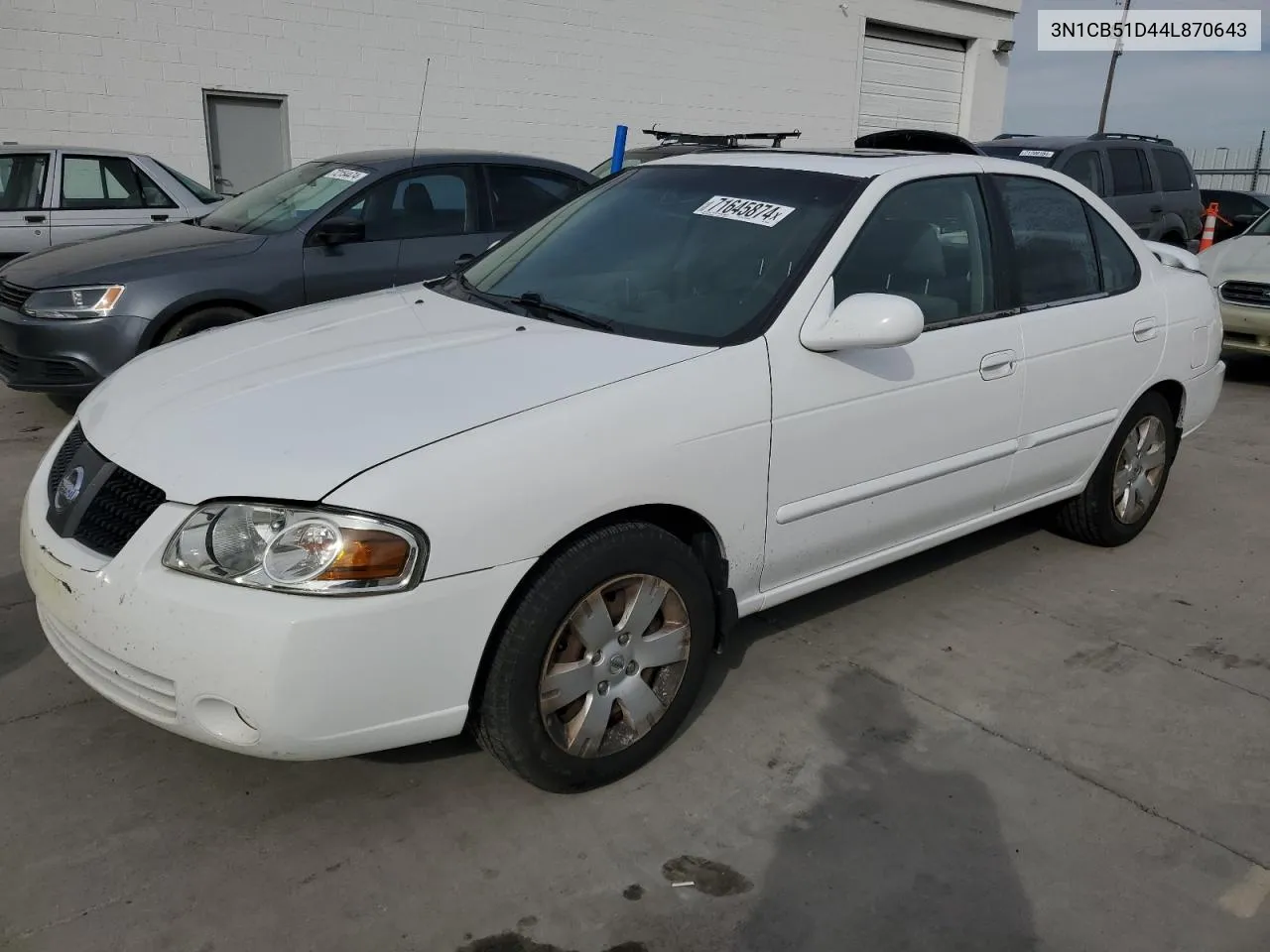 2004 Nissan Sentra 1.8 VIN: 3N1CB51D44L870643 Lot: 71645874