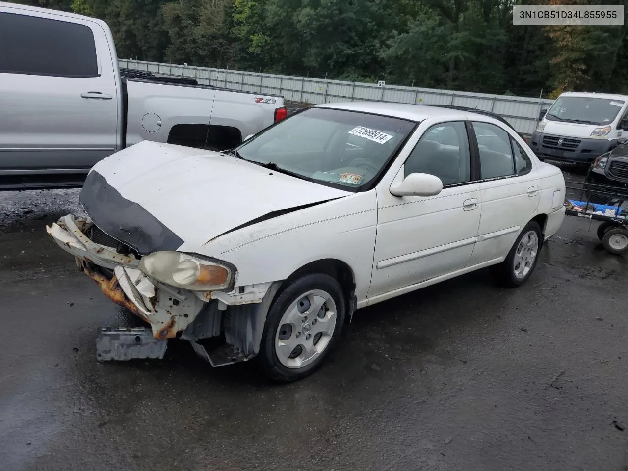 2004 Nissan Sentra 1.8 VIN: 3N1CB51D34L855955 Lot: 72688914