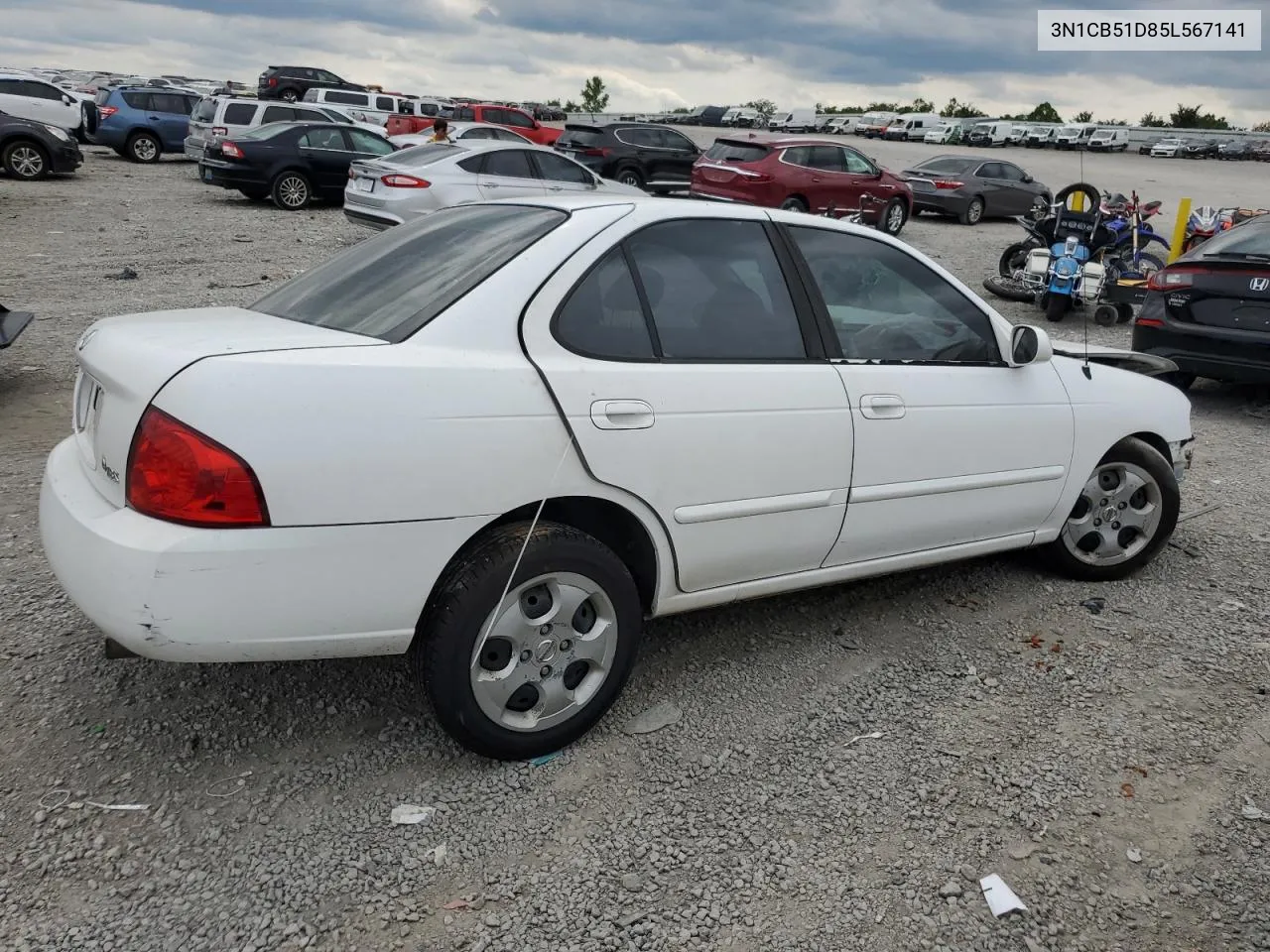 2005 Nissan Sentra 1.8 VIN: 3N1CB51D85L567141 Lot: 67145694