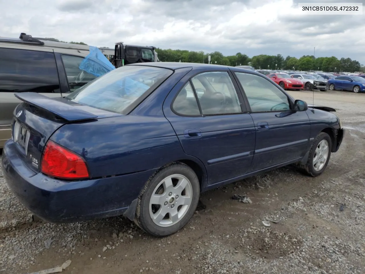 2005 Nissan Sentra 1.8 VIN: 3N1CB51D05L472332 Lot: 68974104