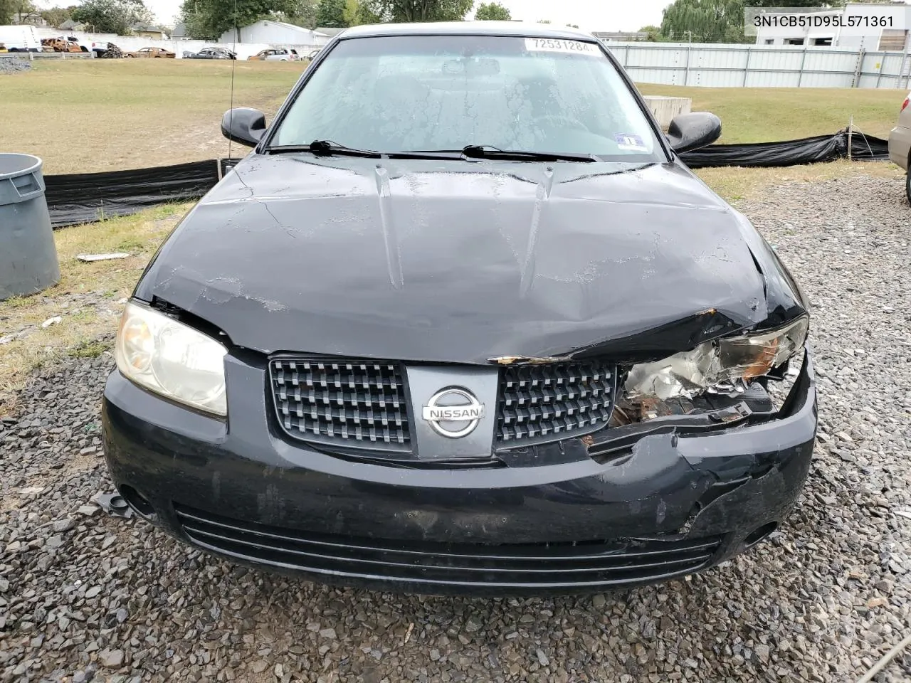 2005 Nissan Sentra 1.8 VIN: 3N1CB51D95L571361 Lot: 72531284