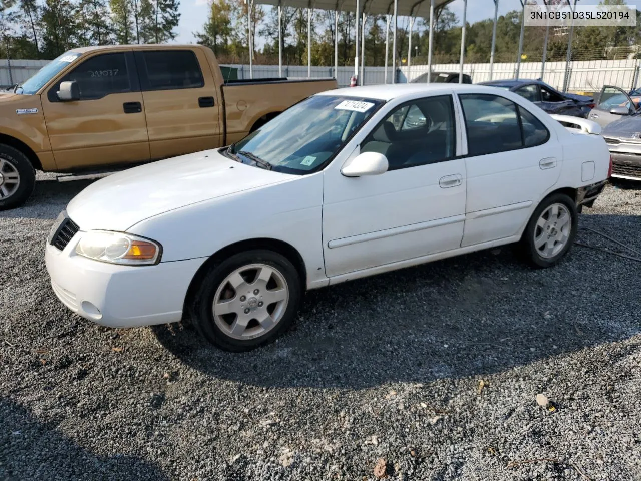 2005 Nissan Sentra 1.8 VIN: 3N1CB51D35L520194 Lot: 74714324