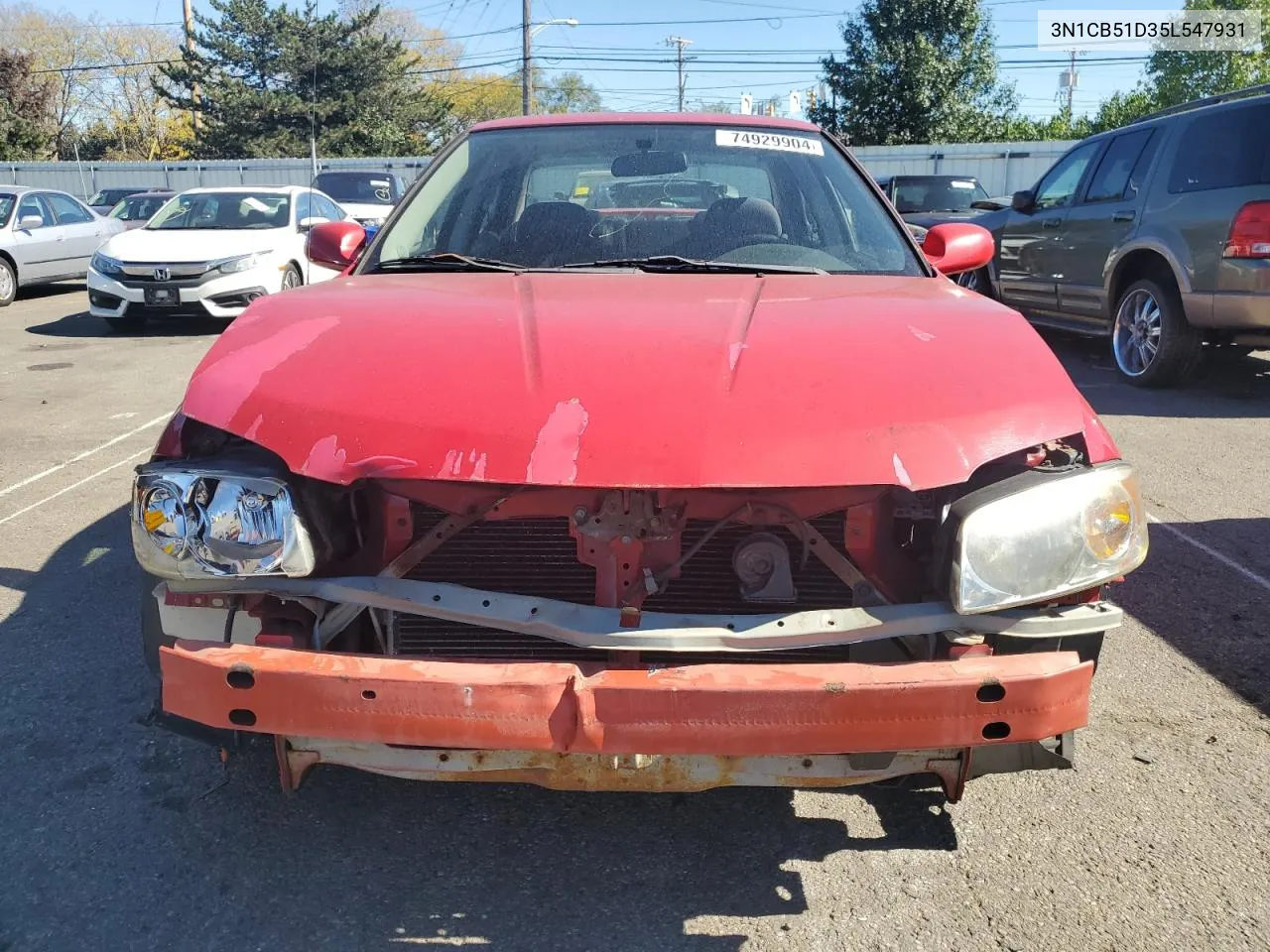 2005 Nissan Sentra 1.8 VIN: 3N1CB51D35L547931 Lot: 74929904