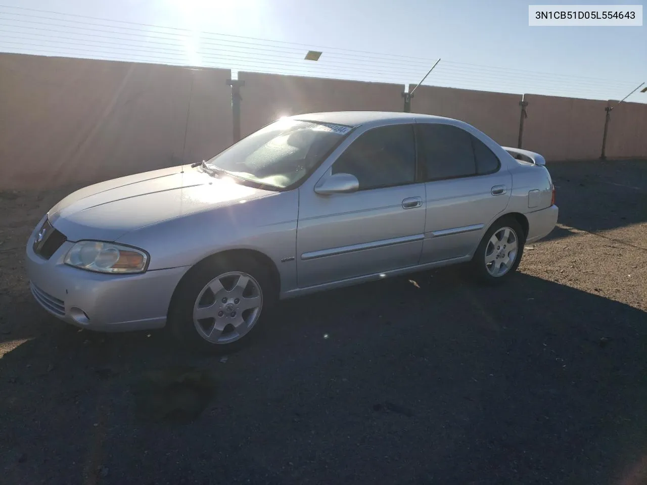 2005 Nissan Sentra 1.8 VIN: 3N1CB51D05L554643 Lot: 76867494