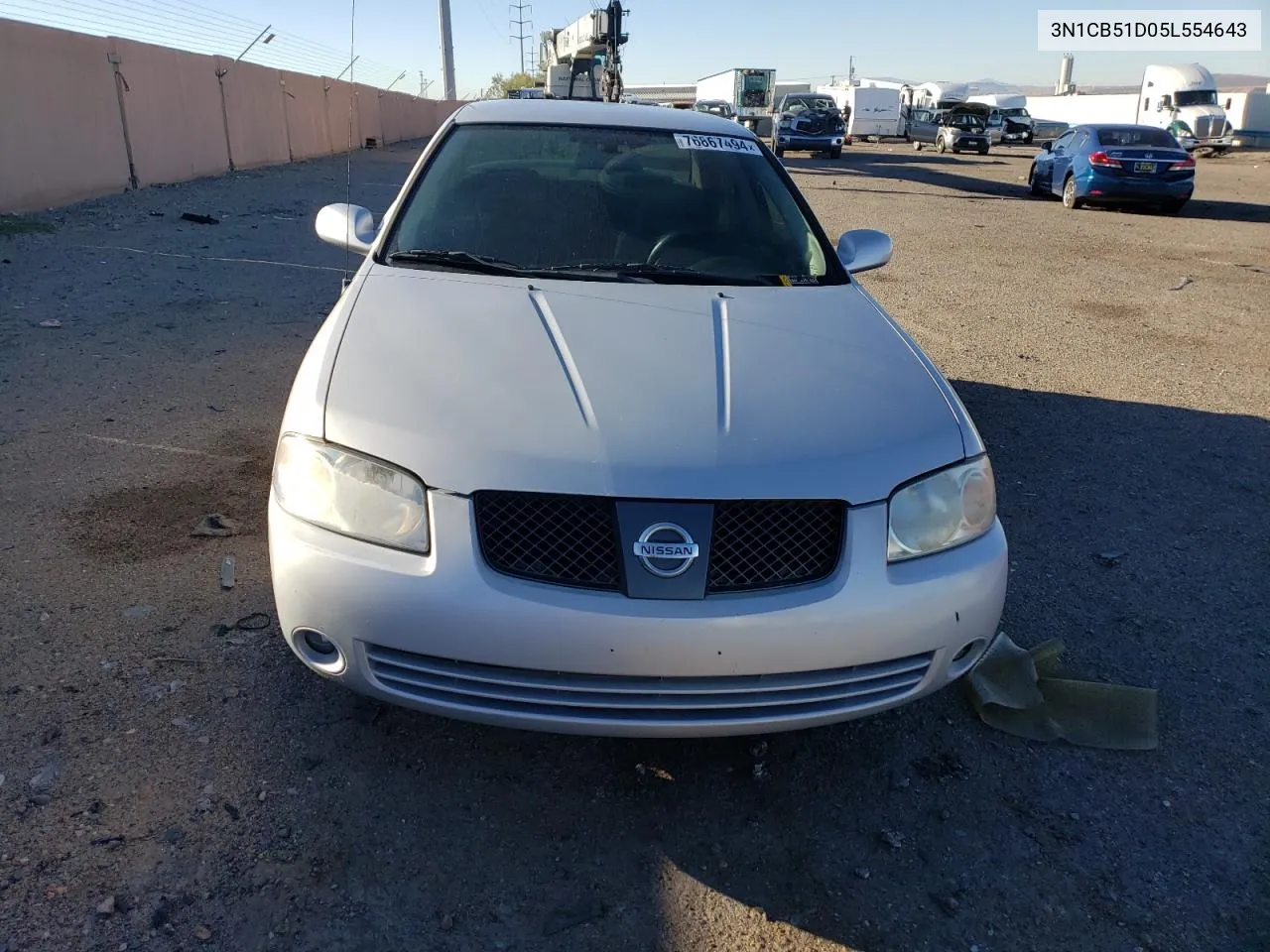 2005 Nissan Sentra 1.8 VIN: 3N1CB51D05L554643 Lot: 76867494