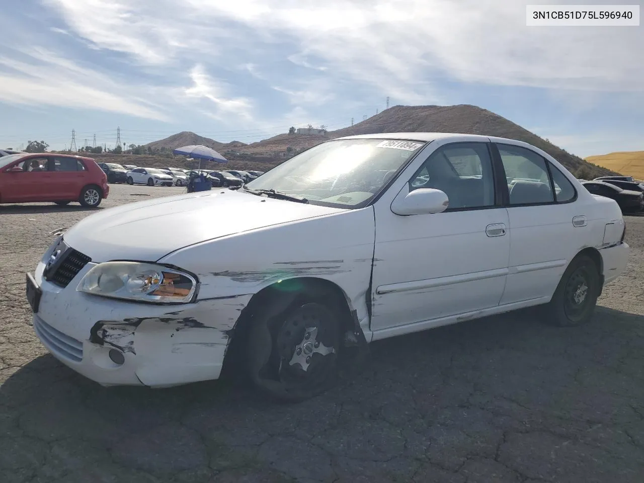 2005 Nissan Sentra 1.8 VIN: 3N1CB51D75L596940 Lot: 79511894