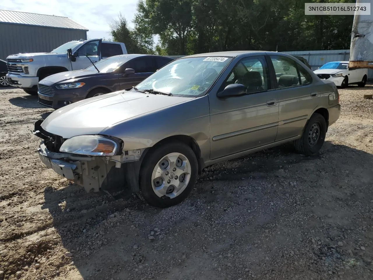 2006 Nissan Sentra 1.8 VIN: 3N1CB51D16L512743 Lot: 67235474