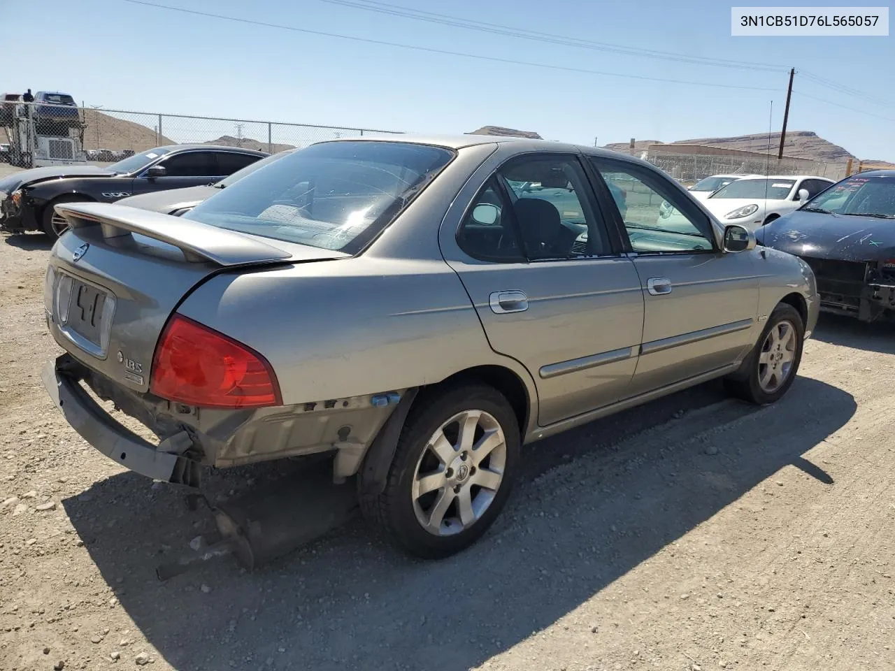 2006 Nissan Sentra 1.8 VIN: 3N1CB51D76L565057 Lot: 69019814