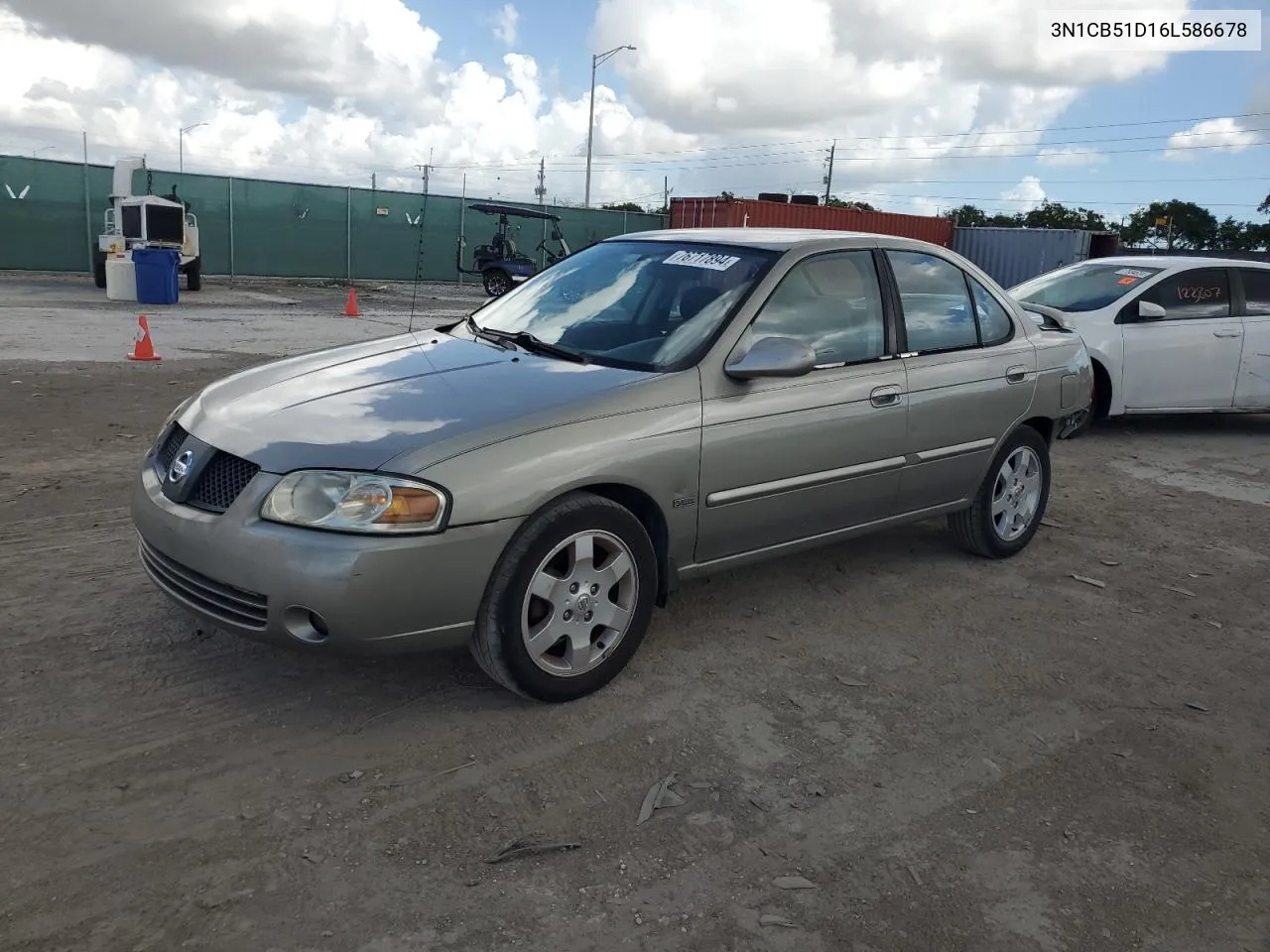 2006 Nissan Sentra 1.8 VIN: 3N1CB51D16L586678 Lot: 76717894