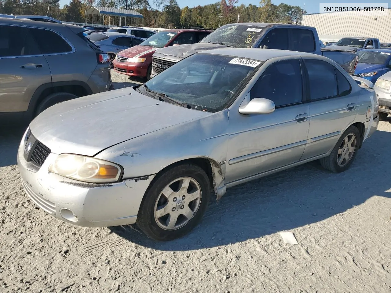 2006 Nissan Sentra 1.8 VIN: 3N1CB51D06L503788 Lot: 77462884