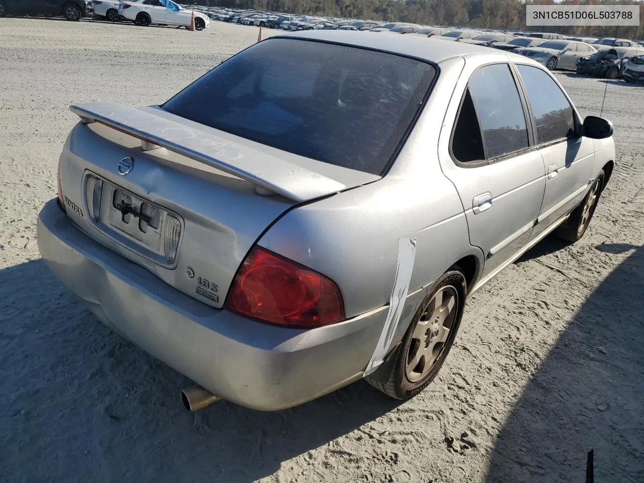 2006 Nissan Sentra 1.8 VIN: 3N1CB51D06L503788 Lot: 77462884