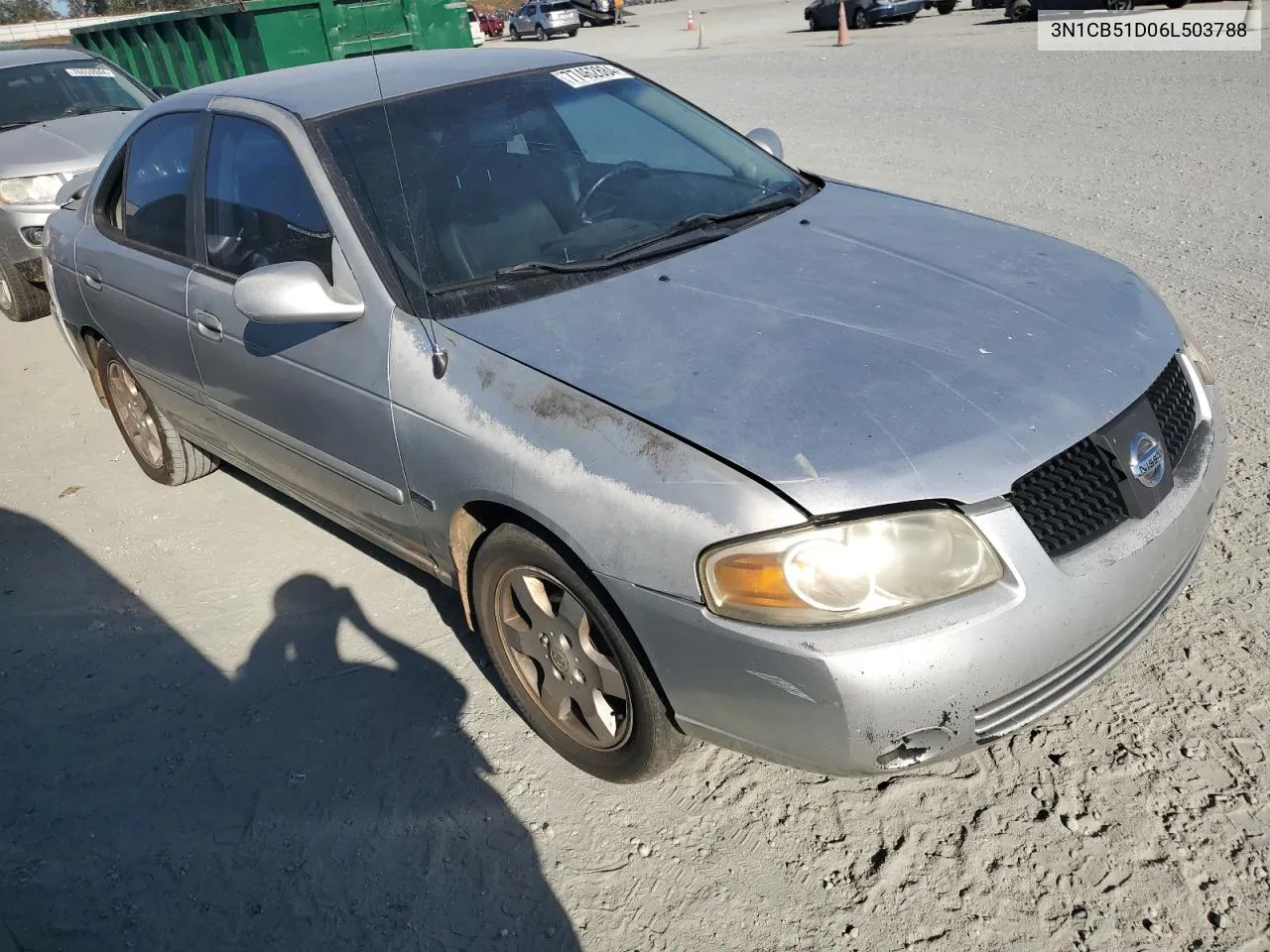 2006 Nissan Sentra 1.8 VIN: 3N1CB51D06L503788 Lot: 77462884