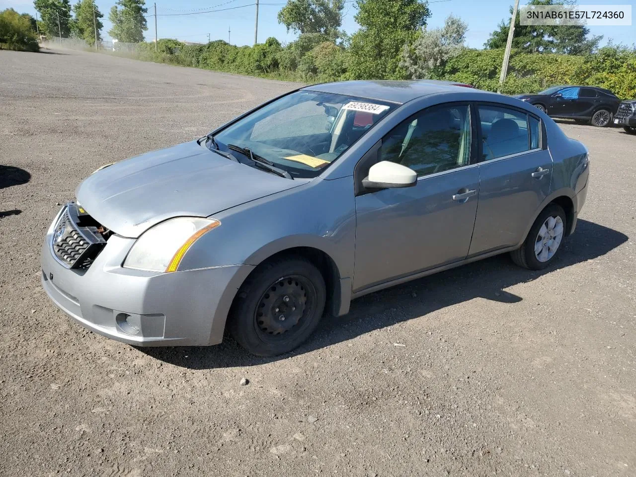 2007 Nissan Sentra 2.0 VIN: 3N1AB61E57L724360 Lot: 69298384