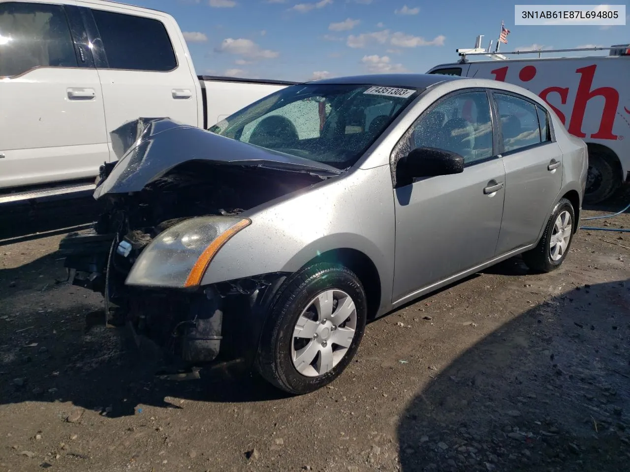 2007 Nissan Sentra 2.0 VIN: 3N1AB61E87L694805 Lot: 74351303