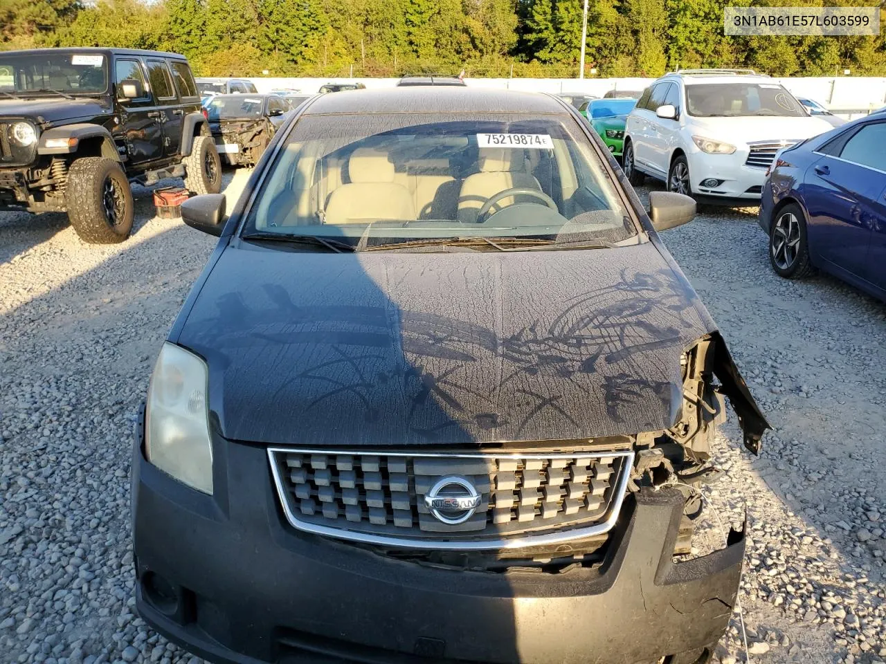 2007 Nissan Sentra 2.0 VIN: 3N1AB61E57L603599 Lot: 75219874