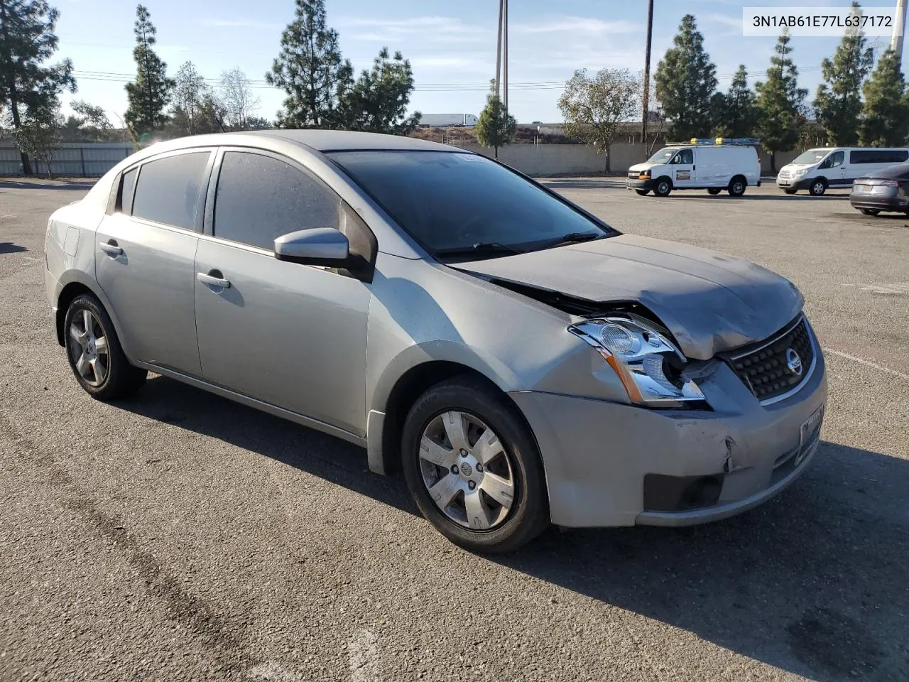 2007 Nissan Sentra 2.0 VIN: 3N1AB61E77L637172 Lot: 80313874