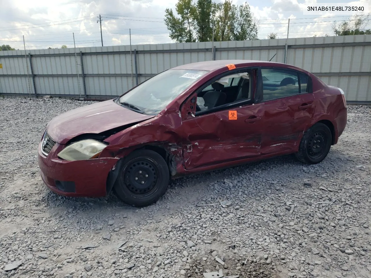 2008 Nissan Sentra 2.0 VIN: 3N1AB61E48L735240 Lot: 69380914