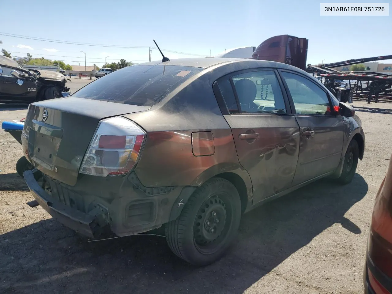 2008 Nissan Sentra 2.0 VIN: 3N1AB61E08L751726 Lot: 71891824