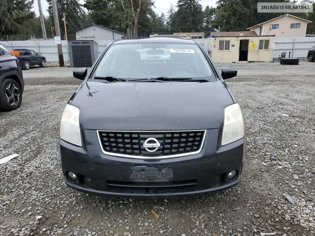 2008 Nissan Sentra 2.0 VIN: 3N1AB61E48L681843 Lot: 75220214