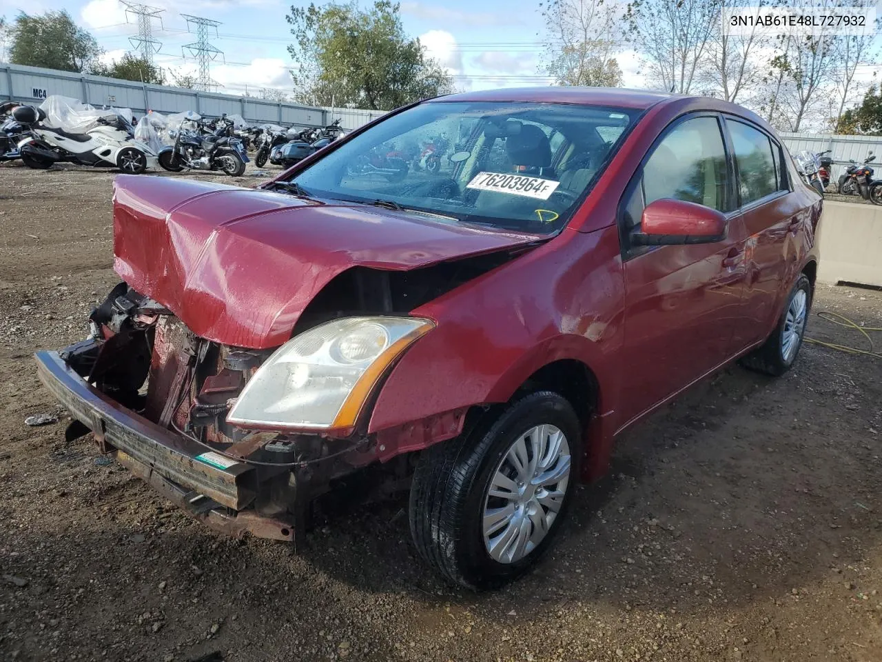 2008 Nissan Sentra 2.0 VIN: 3N1AB61E48L727932 Lot: 76203964