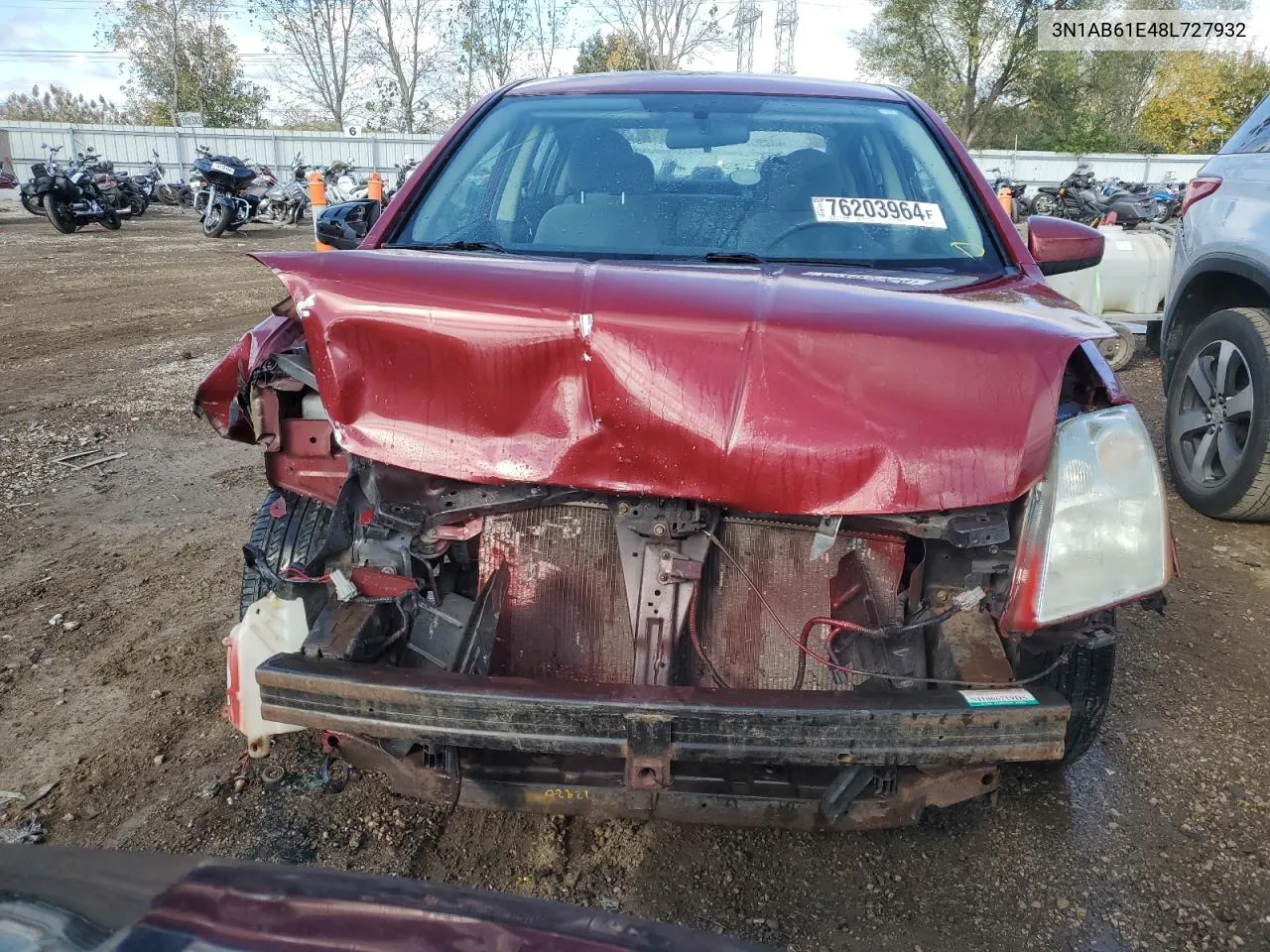 2008 Nissan Sentra 2.0 VIN: 3N1AB61E48L727932 Lot: 76203964