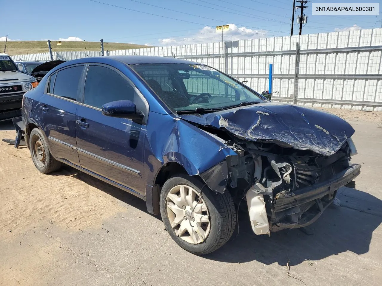 2010 Nissan Sentra 2.0 VIN: 3N1AB6AP6AL600381 Lot: 50002624