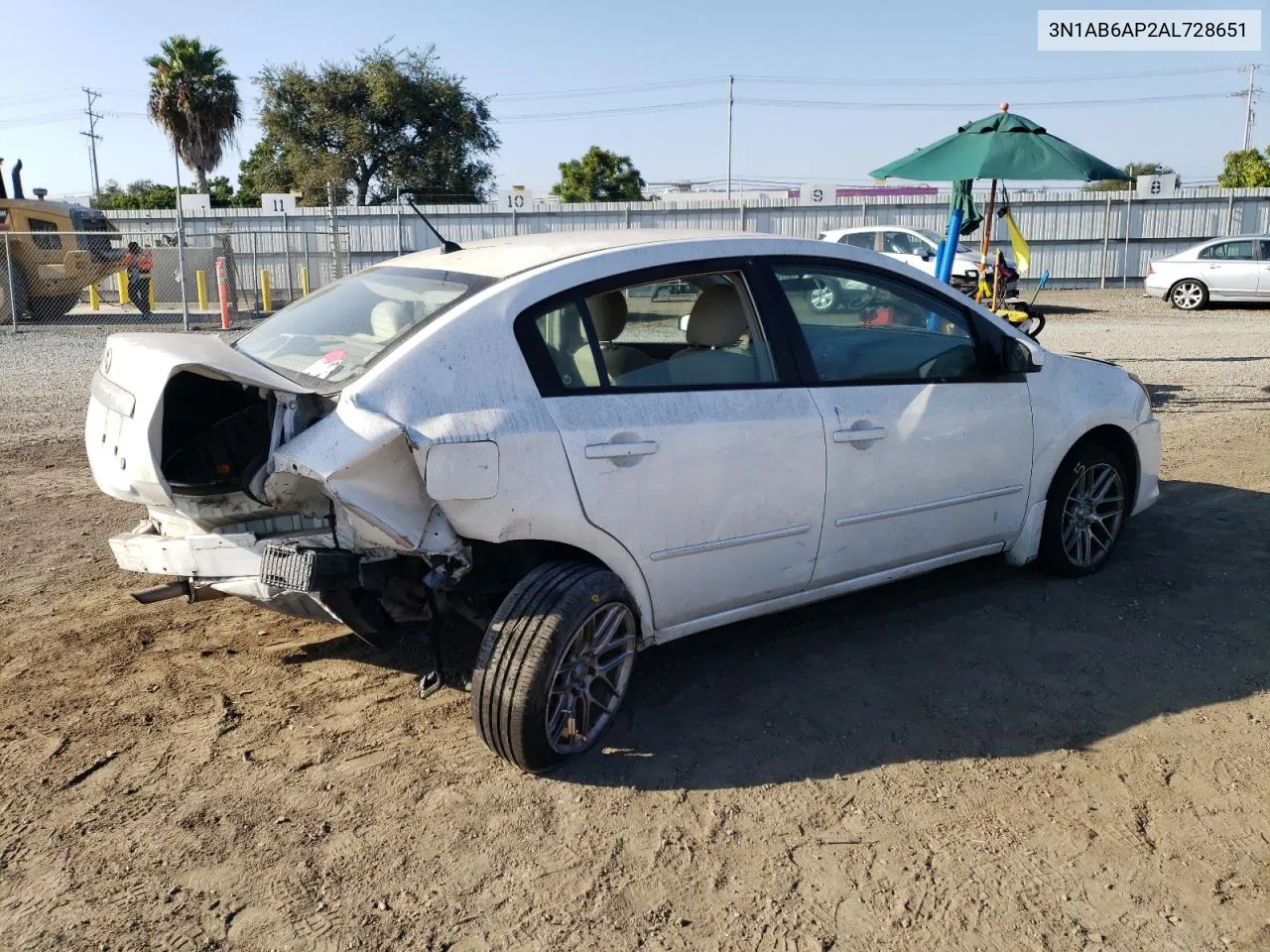 2010 Nissan Sentra 2.0 VIN: 3N1AB6AP2AL728651 Lot: 69272174