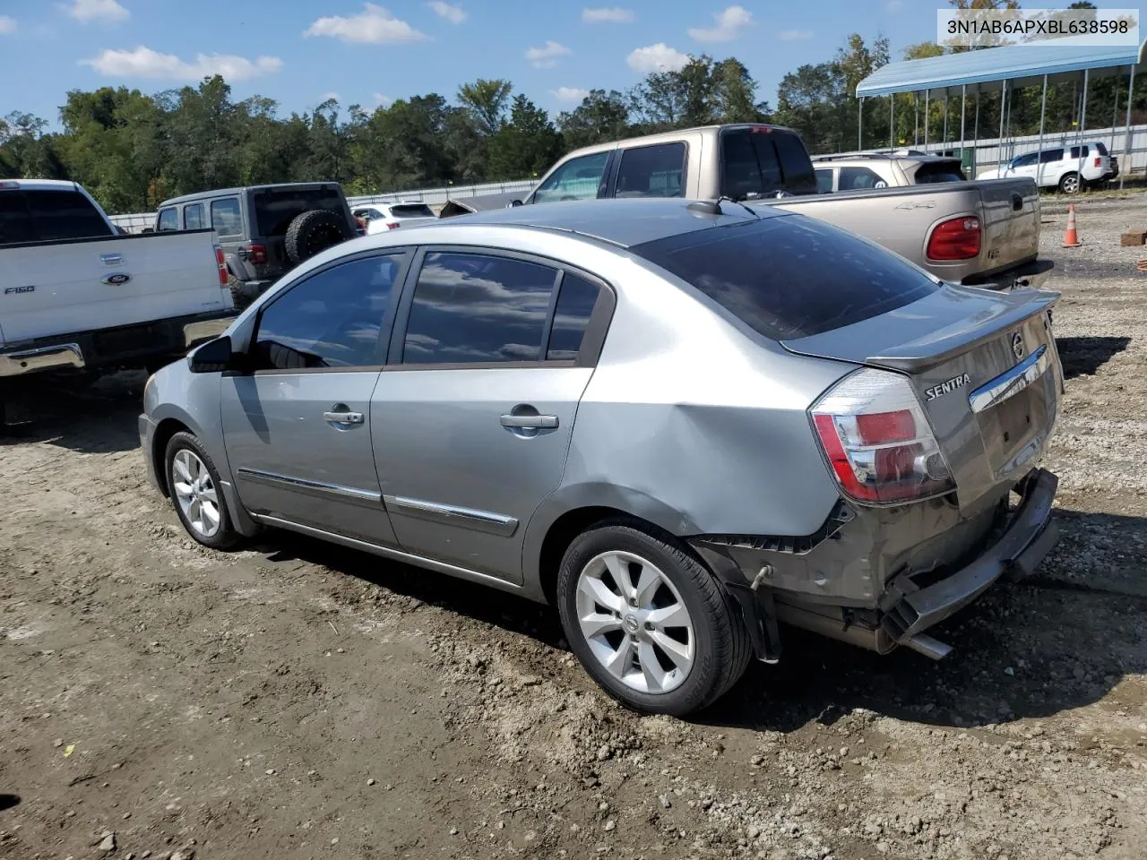 2011 Nissan Sentra 2.0 VIN: 3N1AB6APXBL638598 Lot: 72562744