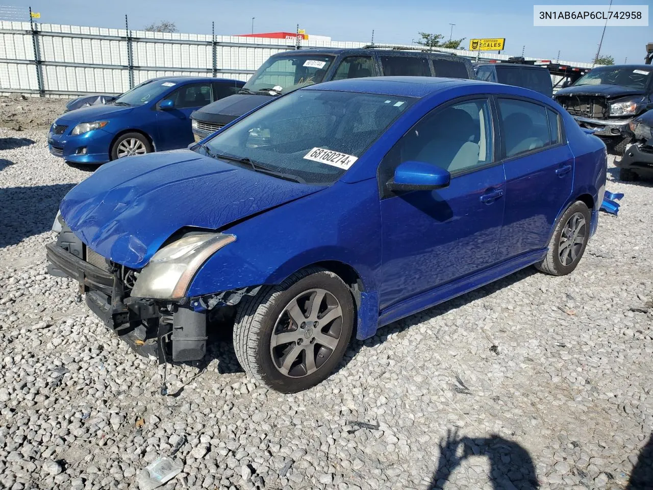 2012 Nissan Sentra 2.0 VIN: 3N1AB6AP6CL742958 Lot: 68160274