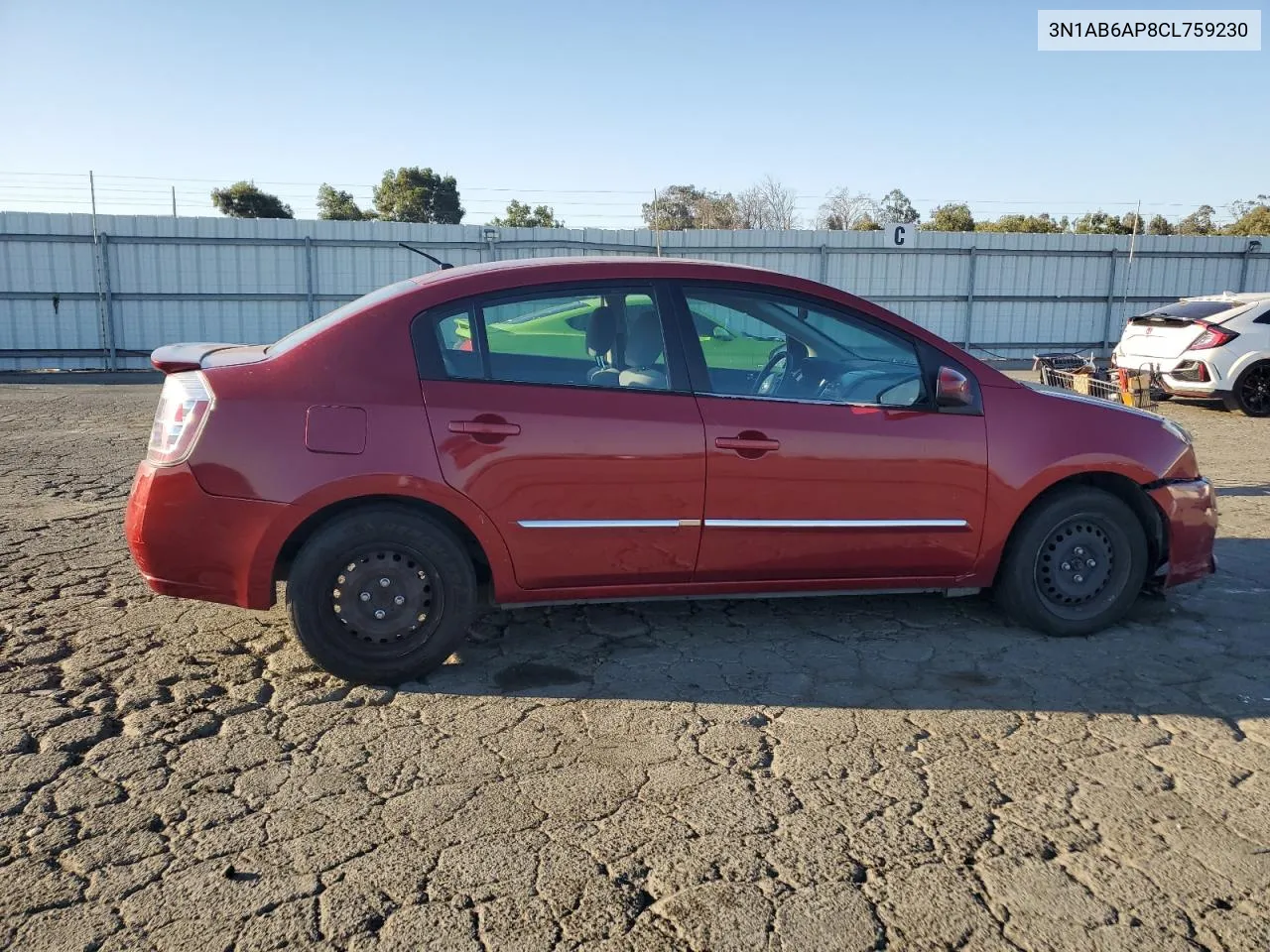 2012 Nissan Sentra 2.0 VIN: 3N1AB6AP8CL759230 Lot: 72629504