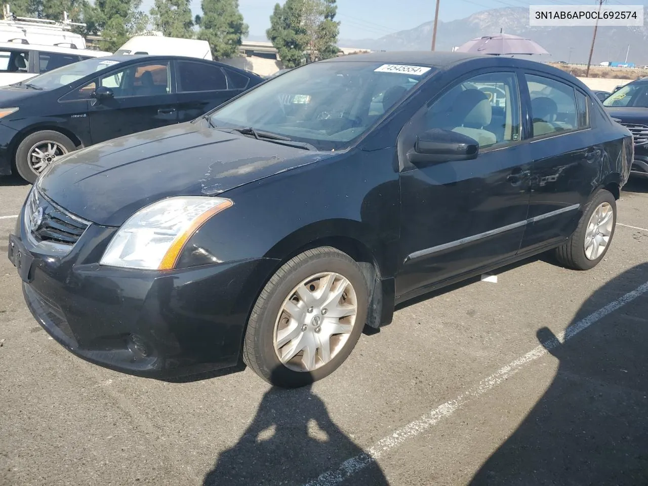 2012 Nissan Sentra 2.0 VIN: 3N1AB6AP0CL692574 Lot: 74545554