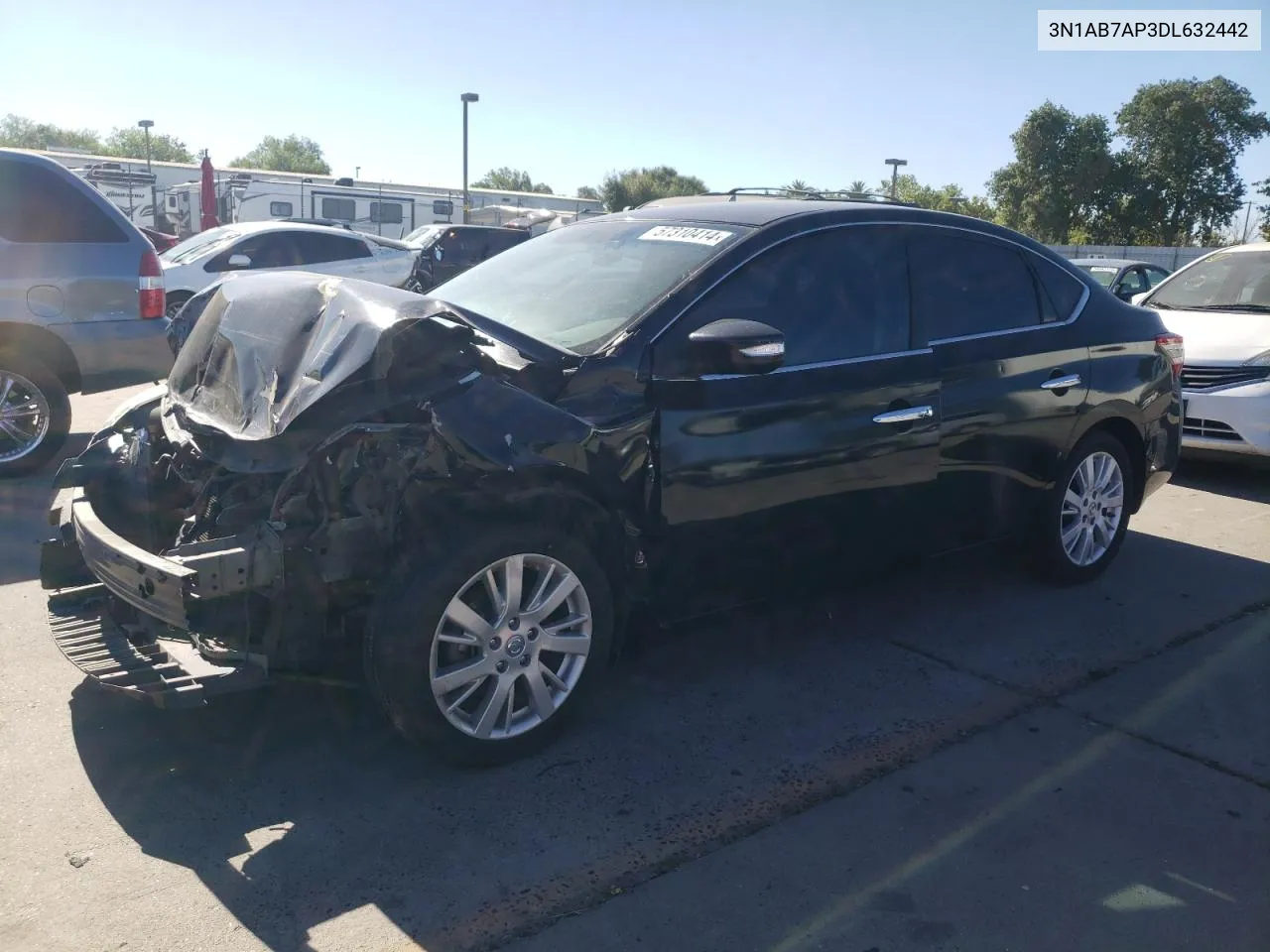 2013 Nissan Sentra S VIN: 3N1AB7AP3DL632442 Lot: 57310414