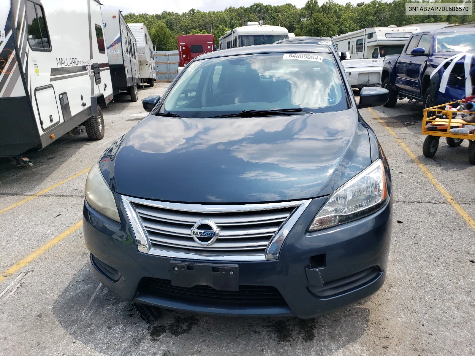 2013 Nissan Sentra S VIN: 3N1AB7AP7DL686570 Lot: 64089094