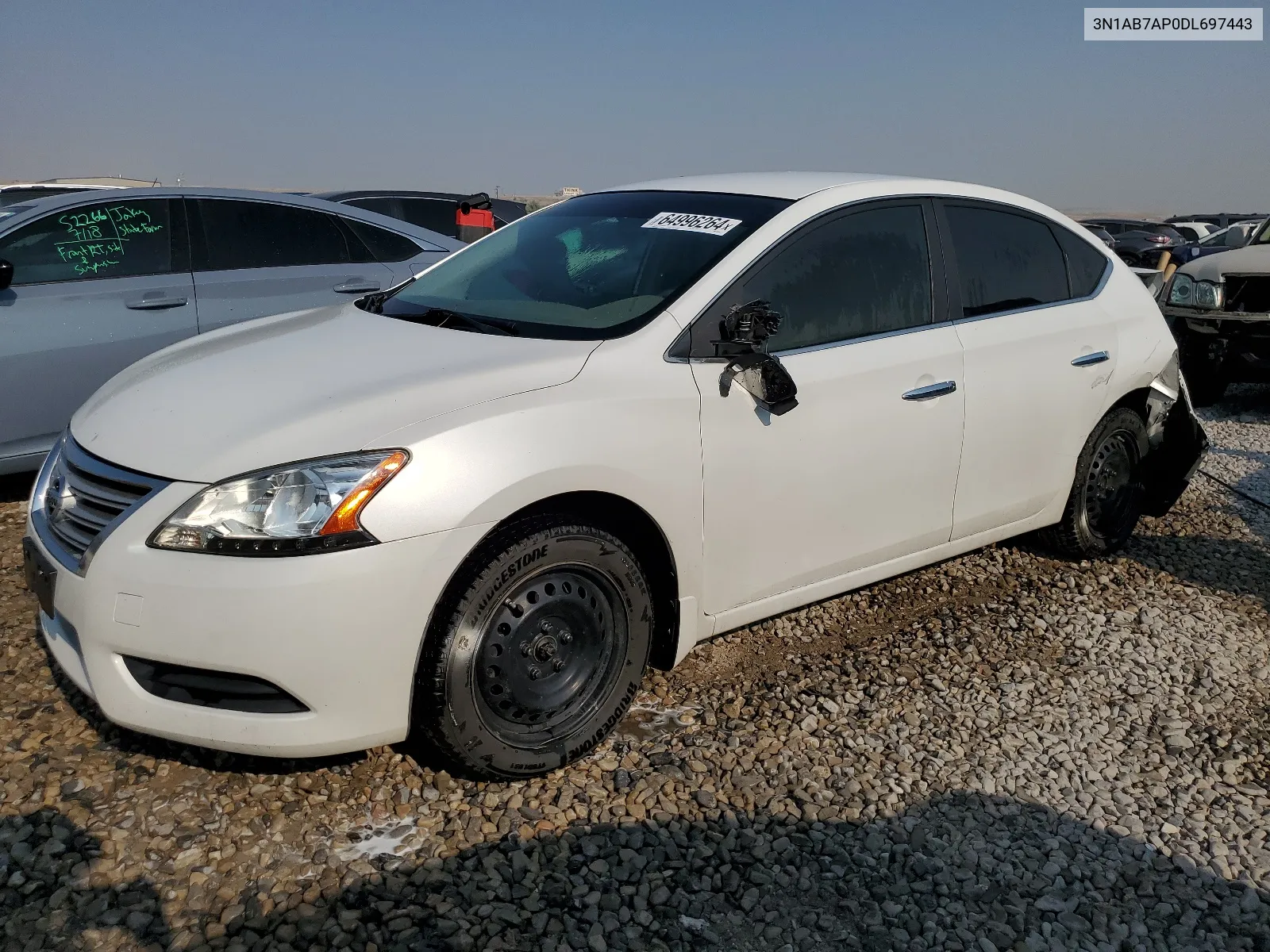 2013 Nissan Sentra S VIN: 3N1AB7AP0DL697443 Lot: 64996264