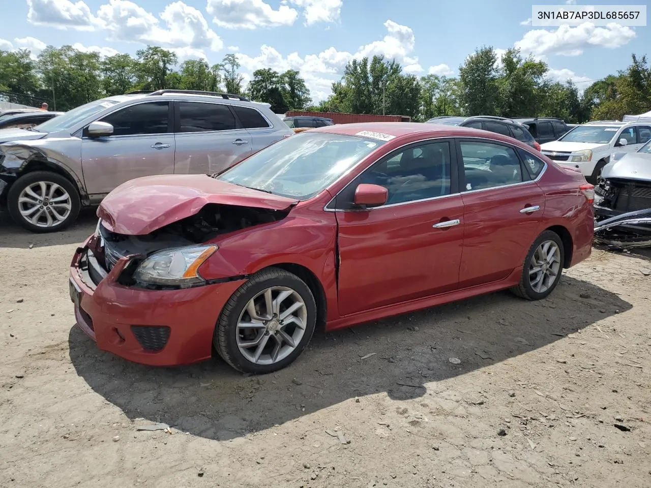 2013 Nissan Sentra S VIN: 3N1AB7AP3DL685657 Lot: 66782854