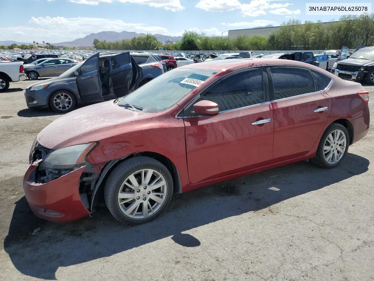 2013 Nissan Sentra S VIN: 3N1AB7AP6DL625078 Lot: 68305004