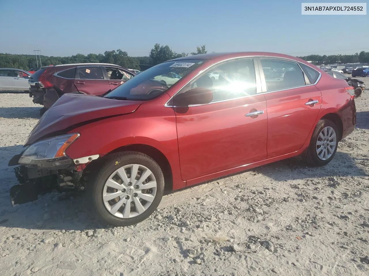 2013 Nissan Sentra S VIN: 3N1AB7APXDL724552 Lot: 69402114