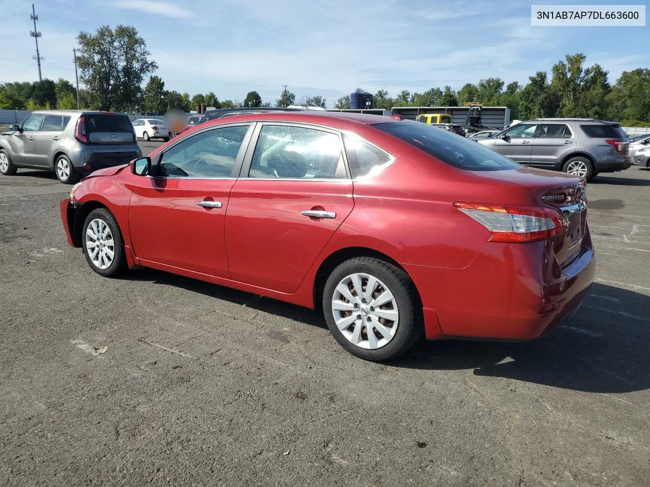 2013 Nissan Sentra S VIN: 3N1AB7AP7DL663600 Lot: 70586944