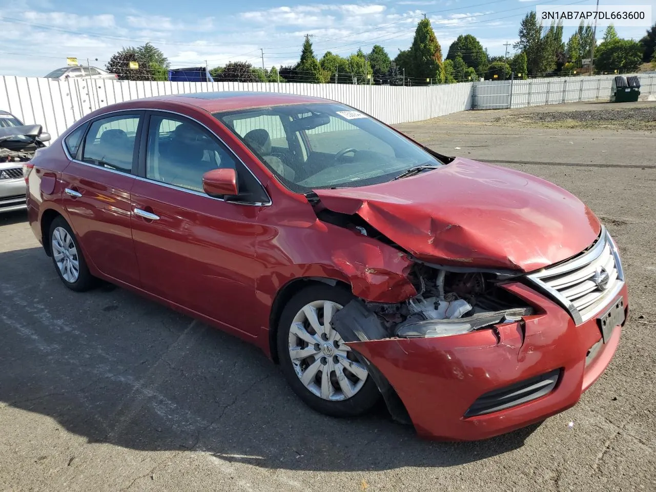 2013 Nissan Sentra S VIN: 3N1AB7AP7DL663600 Lot: 70586944