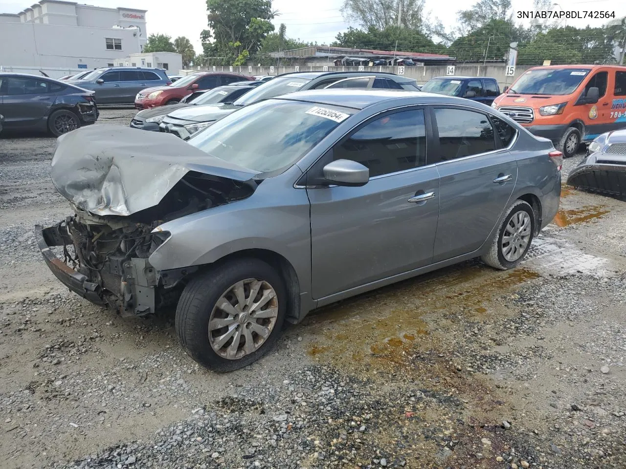 2013 Nissan Sentra S VIN: 3N1AB7AP8DL742564 Lot: 71252054