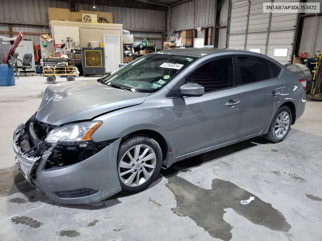 2013 Nissan Sentra S VIN: 3N1AB7AP3DL753472 Lot: 72166514