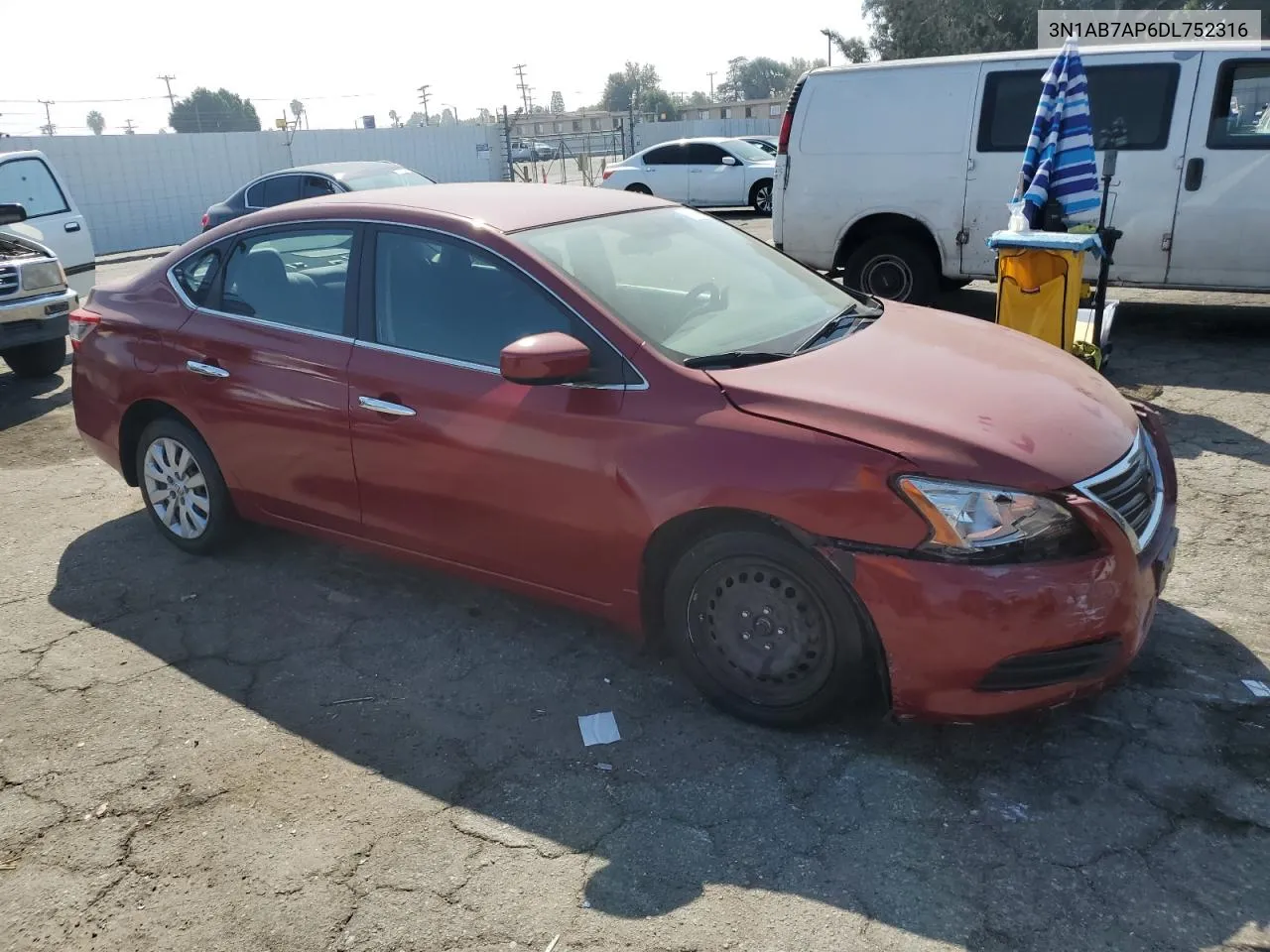 2013 Nissan Sentra S VIN: 3N1AB7AP6DL752316 Lot: 72964364