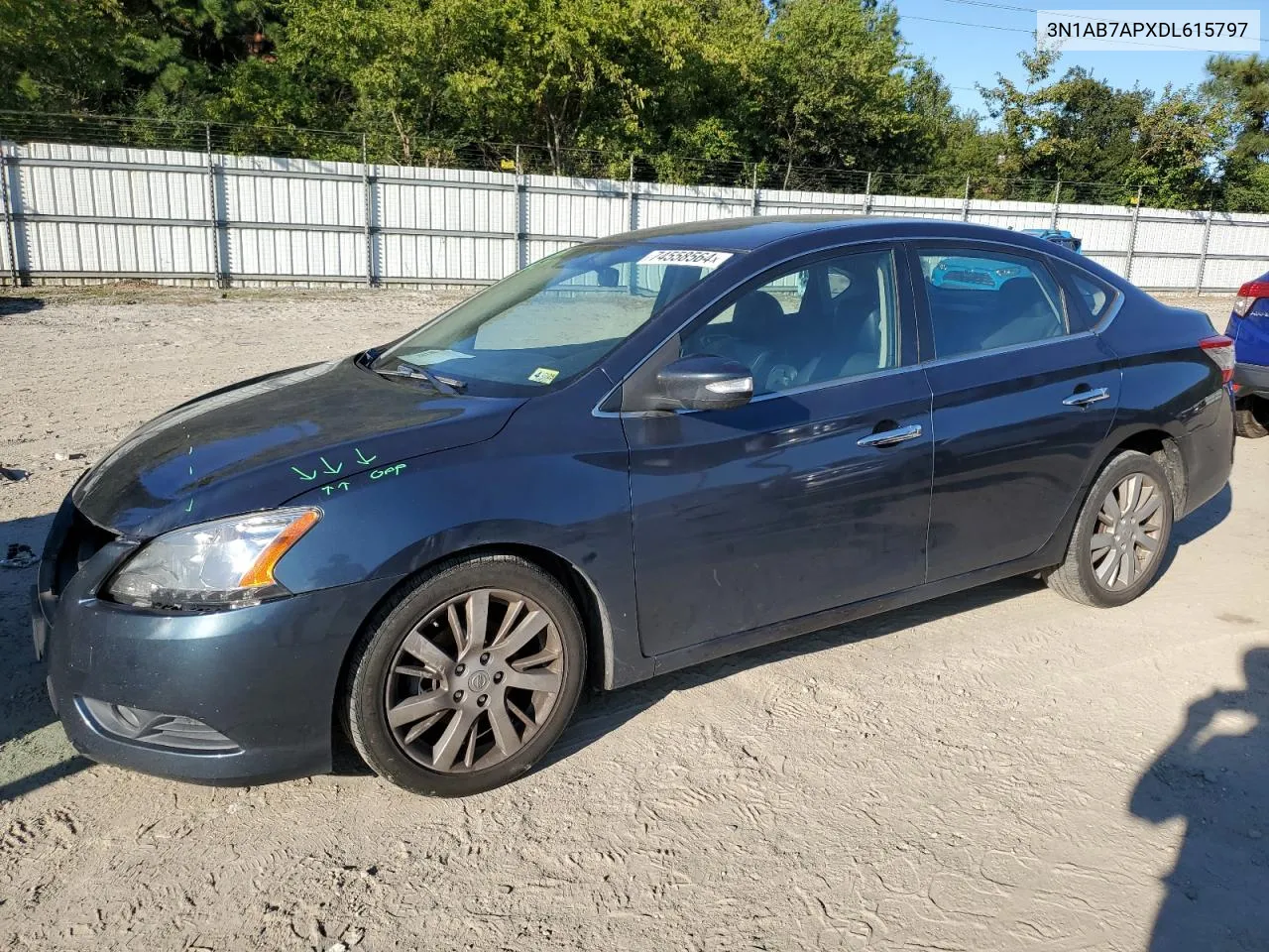 2013 Nissan Sentra S VIN: 3N1AB7APXDL615797 Lot: 74558564