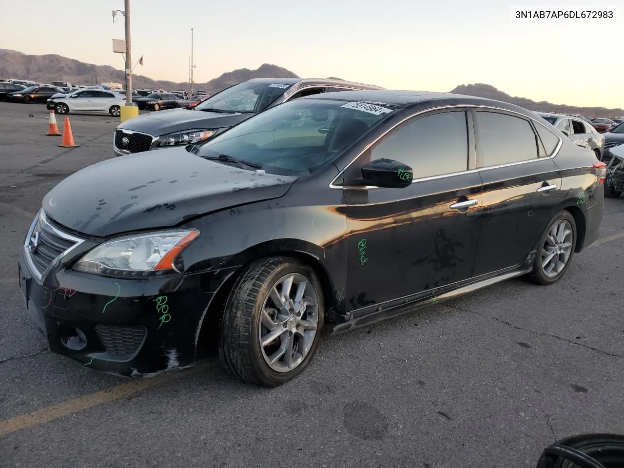 2013 Nissan Sentra S VIN: 3N1AB7AP6DL672983 Lot: 75514964