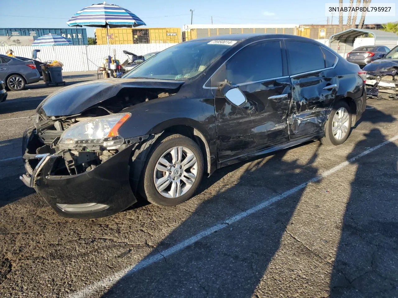 2013 Nissan Sentra S VIN: 3N1AB7AP8DL795927 Lot: 75950014